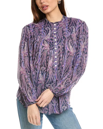Isabel Marant Étoile Isabel Marant E'toile Zarga Silk-blended Blouse In Pink
