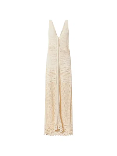Isabel Marant Étoile Zaro V-neck Crochet Maxi Dress In Neutral