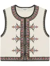 Isabel Marant Étoile Isabel Marant Etoile Zeana Embroidered Vest In Neutral