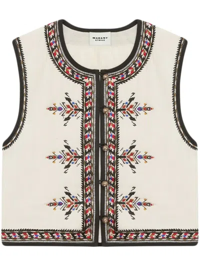 ISABEL MARANT ÉTOILE ZEANA EMBROIDERED VEST