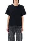 Isabel Marant Étoile Zelitos Shoulder Detail Crew Neck Top In Black