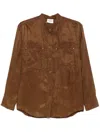 Isabel Marant Étoile Karima Button Up Top In Brown