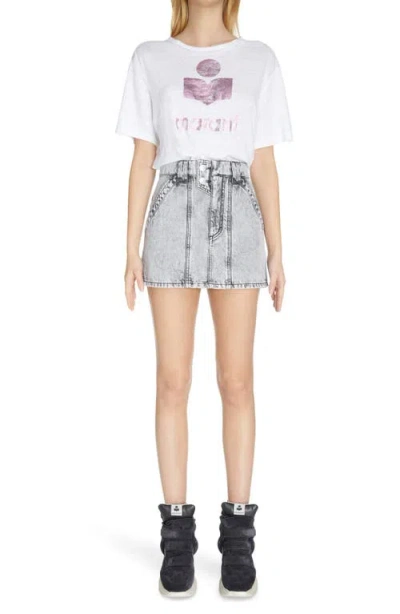 Isabel Marant Étoile Zewel Linen Logo Tee In White
