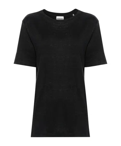 Isabel Marant Étoile Zewel Linen T-shirt In Black