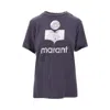 Isabel Marant Étoile Zewel Linen T-shirt With Frontal Logo In Blue