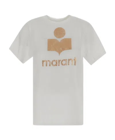 Isabel Marant Étoile 'metallic Crew Neck Graphic Print T-shirt' In White