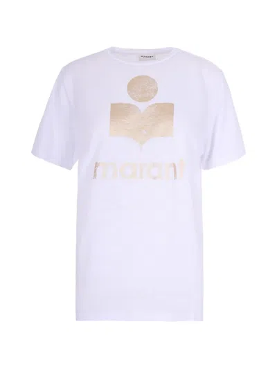 Isabel Marant Étoile Zewel Logo-print Linen T-shirt In White