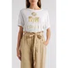 Isabel Marant Étoile Isabel Marant Etoile Zewel T-shirt With Metallic Logo Print In White/light Gold