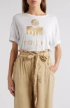 Isabel Marant Étoile Isabel Marant Etoile Zewel T-shirt With Metallic Logo Print In White