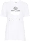 Isabel Marant Étoile Zewel Metallic Logo Slub Linen Graphic Tee