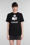 Isabel Marant Étoile Isabel Marant Etoile Zewel T Shirt With Metallic Logo Print In Black