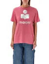 Isabel Marant Étoile Linen Koldi Round Hemline T-shirt In Pink