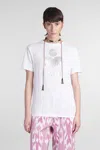 Isabel Marant Étoile Zewel Metallic Logo Slub Linen Graphic Tee In White