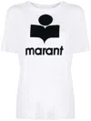 Isabel Marant Étoile Linen Logo Short-sleeve T-shirt In White