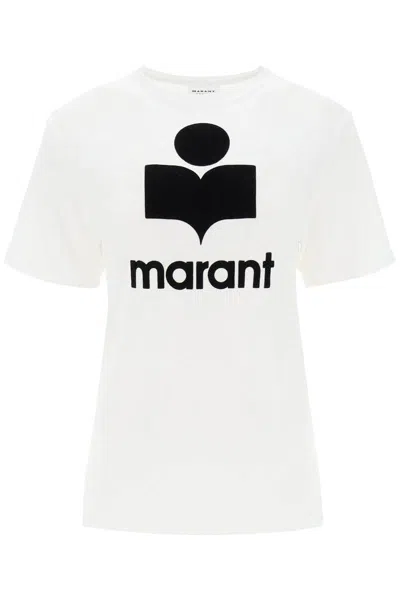 Isabel Marant Étoile Zewel T-shirt With Flocked Logo In White