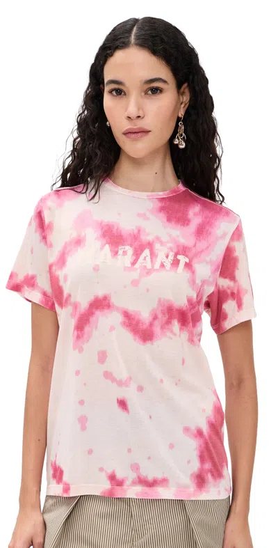 Isabel Marant Étoile Isabel Marant Etoile Pink Zewel Ss T-shirt Logo In Multi