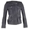 Isabel Marant Etoile Zipped Biker Jacket In Grey Lambskin Leather In Grey