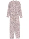 Isabel Marant Étoile Ziya Long Jumpsuit With Paisley Print In Beige