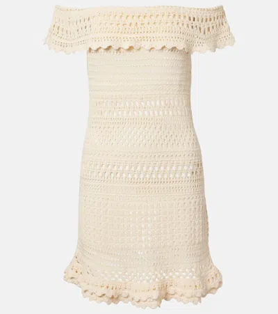 Isabel Marant Étoile Zoa Crocheted Cotton-blend Mini Dress In Neutral