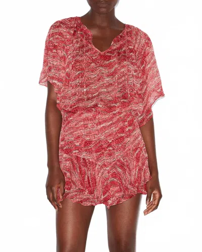 Isabel Marant Etolie Neslya Top In Red In Multi