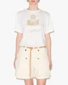 Isabel Marant Etolie Zewel Linen T-shirt In White/ Light Gold In Multi