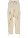 Isabel Marant Cargo Trousers Gold-tone Stud Embellishment In Neutrals