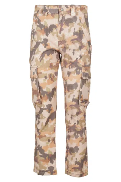 Isabel Marant Evalia Camouflage Pattern Cotton Cargo Pants In Brown