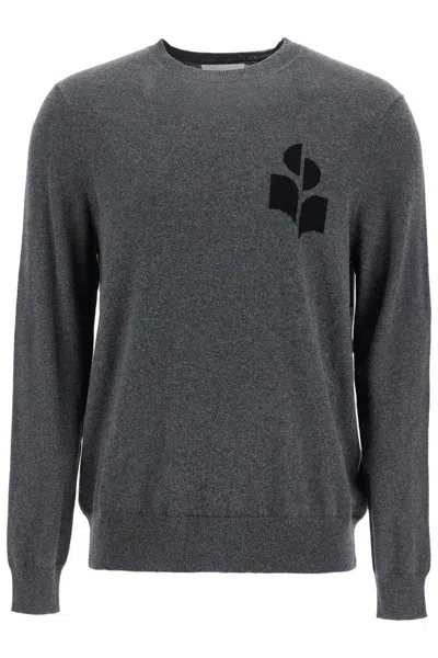 Isabel Marant Logo Intarsia Knitted Crewneck Jumper In Black