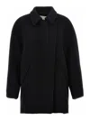 Isabel Marant Black Wool Blend Eveline Coat In Negro