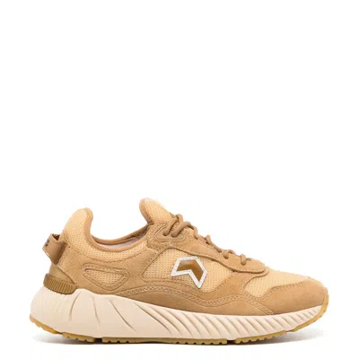 ISABEL MARANT ISABEL MARANT EWIE SPORTY LEATHER SNEAKERS - OCHRE