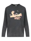 Isabel Marant Eye-print Long-sleeve T-shirt In Gray
