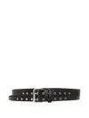 Isabel Marant Split Grommet Leather Belt In Black