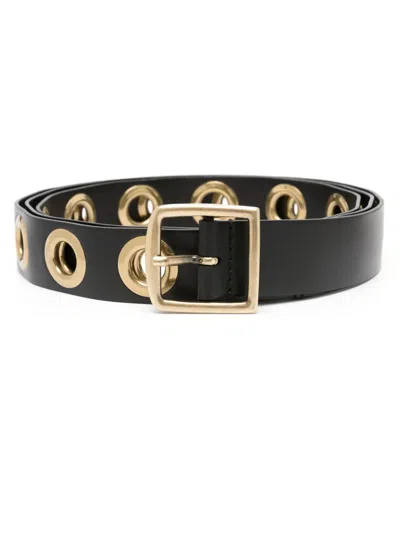 Isabel Marant Eyelet-embellishment Leather Belt In Schwarz