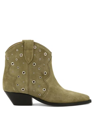 Isabel Marant "eyelets" Ankle Boots In Green