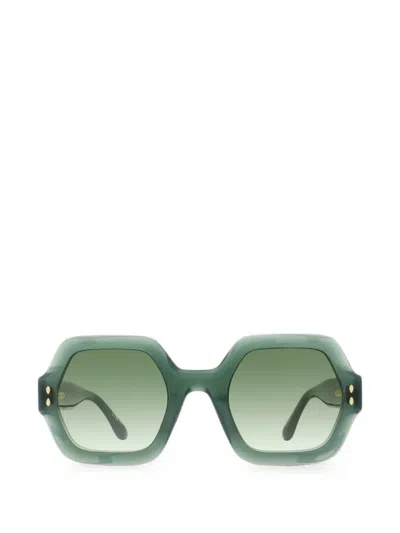 Isabel Marant Eyewear Ely Geometric-frame Sunglasses In Green