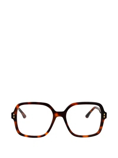 Isabel Marant Eyewear Geometric Studded Glasses In Brown