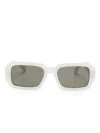 Isabel Marant Eyewear Pearled Rectangle-frame Sunglasses In 白色