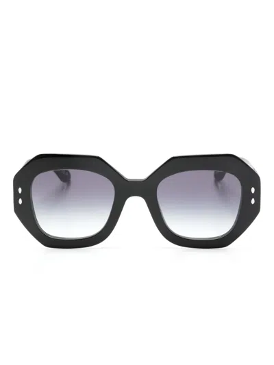 Isabel Marant Eyewear Lily Geometric-frame Sunglasses In Schwarz