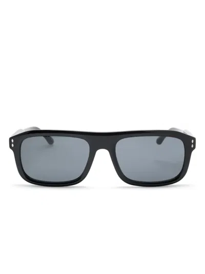 Isabel Marant Eyewear Logo-engraved Rectangle-frame Sunglasses In Black