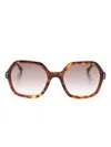Isabel Marant Eyewear Logo-print Oversize-frame Sunglasses In Brown