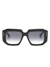Isabel Marant Eyewear Logo-print Square-frame Sunglasses In Black