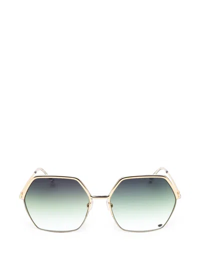 Isabel Marant Eyewear Oversized Geometric-frame Sunglasses In Gold