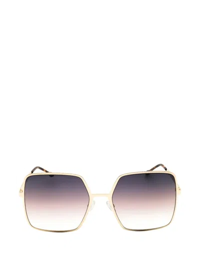 Isabel Marant Eyewear Oversized Geometric-frame Sunglasses In Gold