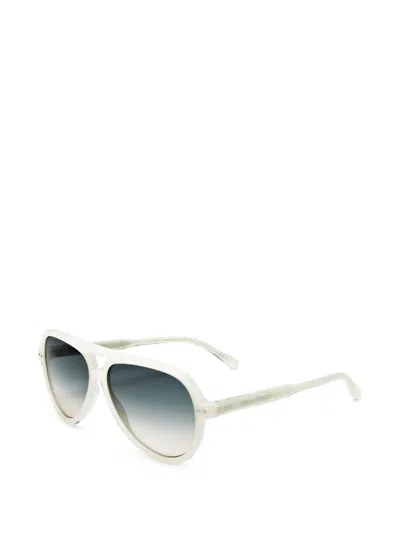 Isabel Marant Eyewear Pilot-frame Tinted Sunglasses In 화이트