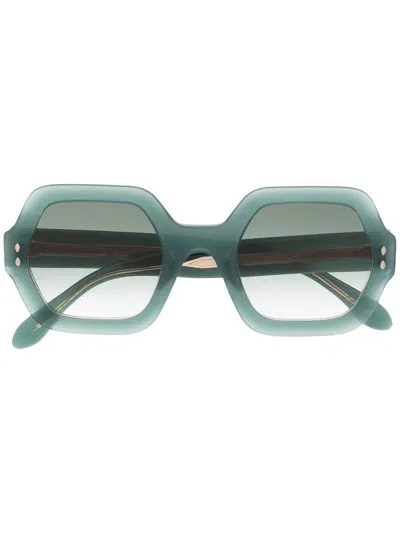 Isabel Marant Eyewear Polished Oversize-frame Sunglasses In Green