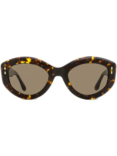 Isabel Marant Eyewear Printed Oval-frame Sunglasses In Brown