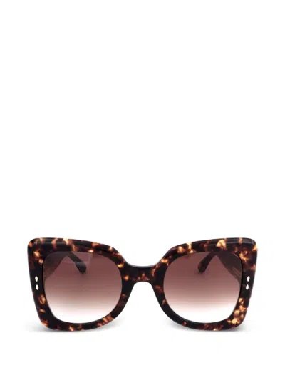 Isabel Marant Eyewear Square-frame Tortoiseshell-effect Sunglasses In Pink