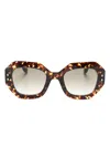 Isabel Marant Eyewear Tortoiseshell Geometric-frame Sunglasses In Braun