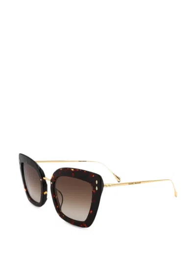 Isabel Marant Eyewear Tortoiseshell-effect Square-frame Sunglasses In 브라운