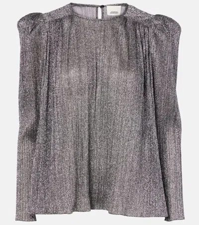 Isabel Marant Eylia Pleated Top In Gray